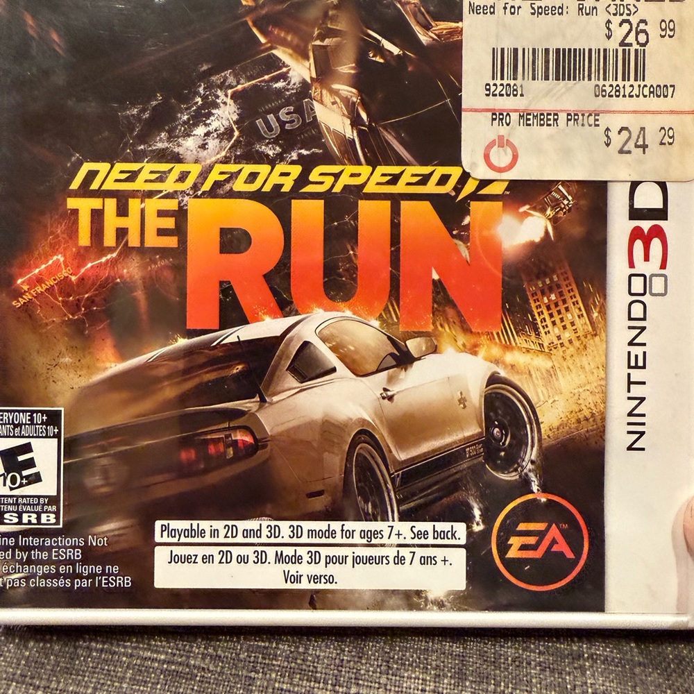 Nintendo 3DS Need for speed The Run.